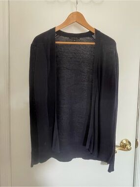 Lightweight Dark Navy Open-Front Cardigan, X-Small